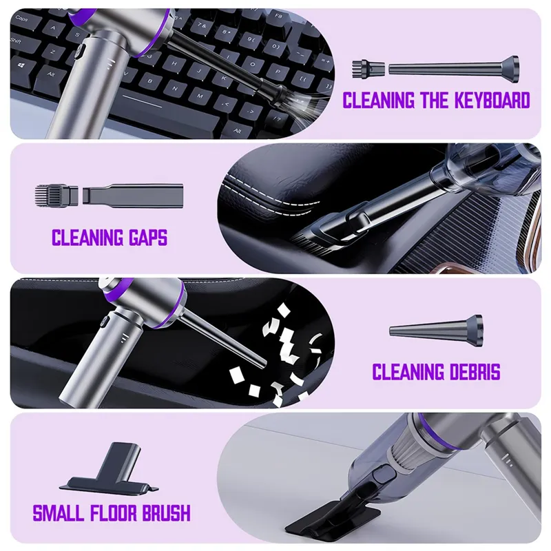 Portable Cordless Car Vacuum – Powerful Brushless Suction