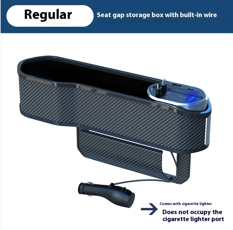 Car Seat Gap Organizer with Wireless Charging Option