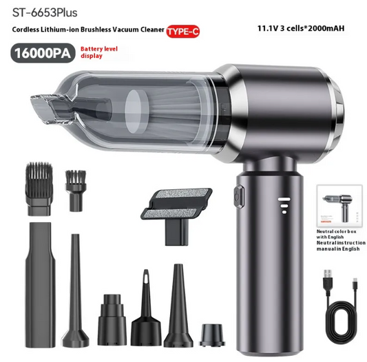 Portable Cordless Car Vacuum – Powerful Brushless Suction