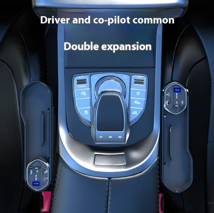 Car Seat Gap Organizer with Wireless Charging Option